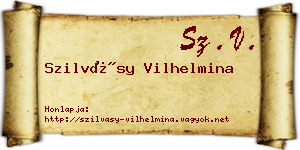 Szilvásy Vilhelmina névjegykártya